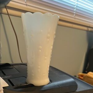 White Textured Ceramic Vase Accent